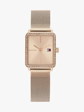 21,3 mm Uhr mit quadratischem Zifferblatt und Kristallakzenten 21,3 mm Uhr mit quadratischem Zifferblatt und Kristallakzenten