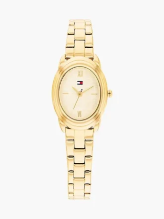 27 mm ovale Dresswatch mit strukturiertem Zifferblatt