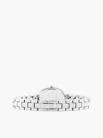 27-mm-Uhr mit strukturiertem ovalem Zifferblatt und Kettenarmband 27-mm-Uhr mit strukturiertem ovalem Zifferblatt und Kettenarmband