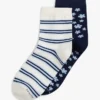 2er-Pack Socken mit Blumen- und Streifenmuster 2er-Pack Socken mit Blumen- und Streifenmuster