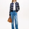 Allover Crest Mid-Rise Barrel Jeans
