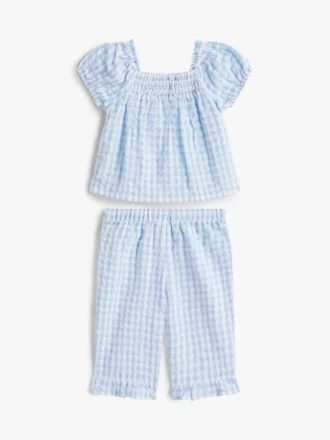Baby-Set aus Oberteil und Hose mit Vichy-Karomuster