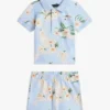 Baby-Set aus Polohemd und Shorts mit Blumenmuster Baby-Set aus Polohemd und Shorts mit Blumenmuster