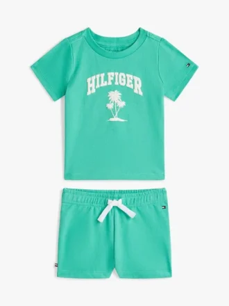 Baby-Set aus T-Shirt und Shorts mit Palm-Logo