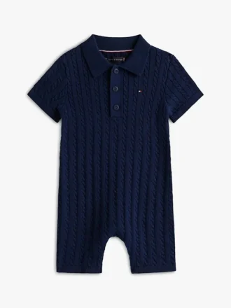 Babys-Polo-Latzhose mit Zopfmuster