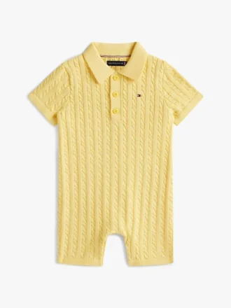 Babys-Polo-Latzhose mit Zopfmuster