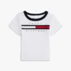 Babys-T-Shirt mit Flaggenstreifen-Logo und Ringer-Säumen