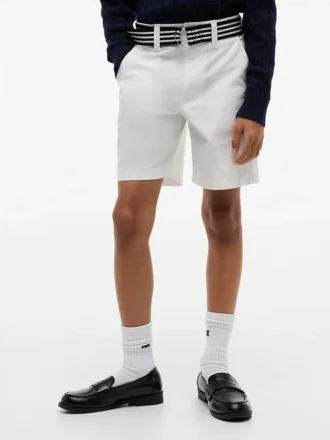 Baggy-Stretch-Chino-Shorts mit Gürtel für Kinder