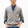 Baseball-Strickjacke aus Baumwolle mit Reißverschluss Baseball-Strickjacke aus Baumwolle mit Reißverschluss
