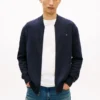 Baseball-Strickjacke aus Baumwolle mit Reißverschluss Baseball-Strickjacke aus Baumwolle mit Reißverschluss