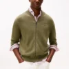 Baseball-Strickjacke aus Baumwolle mit Reißverschluss Baseball-Strickjacke aus Baumwolle mit Reißverschluss