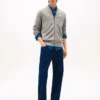 Baseball-Strickjacke aus Baumwolle mit Reißverschluss Baseball-Strickjacke aus Baumwolle mit Reißverschluss