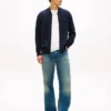 Baseball-Strickjacke aus Baumwolle mit Reißverschluss Baseball-Strickjacke aus Baumwolle mit Reißverschluss