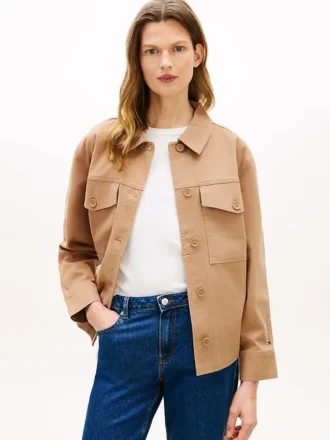 Übergroße Utility-Hemdjacke aus Twill Übergroße Utility-Hemdjacke aus Twill