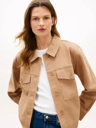 Übergroße Utility-Hemdjacke aus Twill Übergroße Utility-Hemdjacke aus Twill