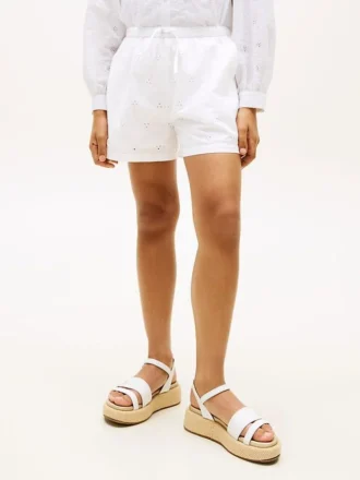 Bestickte Shorts mit Lochstickerei für Kinder