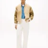Bestickte Varsity-Jacke aus Wildleder Bestickte Varsity-Jacke aus Wildleder