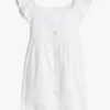 Besticktes Babys-Kleid-Set mit Lochstickerei
