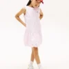 Besticktes Eyelet-Kleid mit Schleife für Kinder
