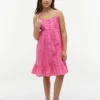 Besticktes Lochstick-Kleid für Kinder