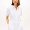 Besticktes Popeline-Shirtkleid mit Lochstickerei Besticktes Popeline-Shirtkleid mit Lochstickerei