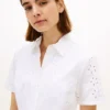 Besticktes Popeline-Shirtkleid mit Lochstickerei Besticktes Popeline-Shirtkleid mit Lochstickerei