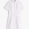 Besticktes Popeline-Shirtkleid mit Lochstickerei Besticktes Popeline-Shirtkleid mit Lochstickerei