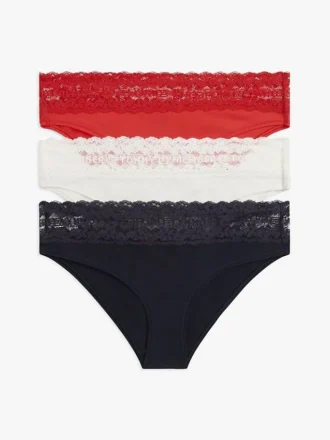 Bikini-Slip mit Spitzenbesatz, 3er-Pack Bikini-Slip mit Spitzenbesatz, 3er-Pack