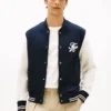 Bomberjacke aus schwerem Frottee mit Schriftzug-Monogramm Bomberjacke aus schwerem Frottee mit Schriftzug-Monogramm