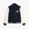 Bomberjacke aus schwerem Frottee mit Schriftzug-Monogramm Bomberjacke aus schwerem Frottee mit Schriftzug-Monogramm