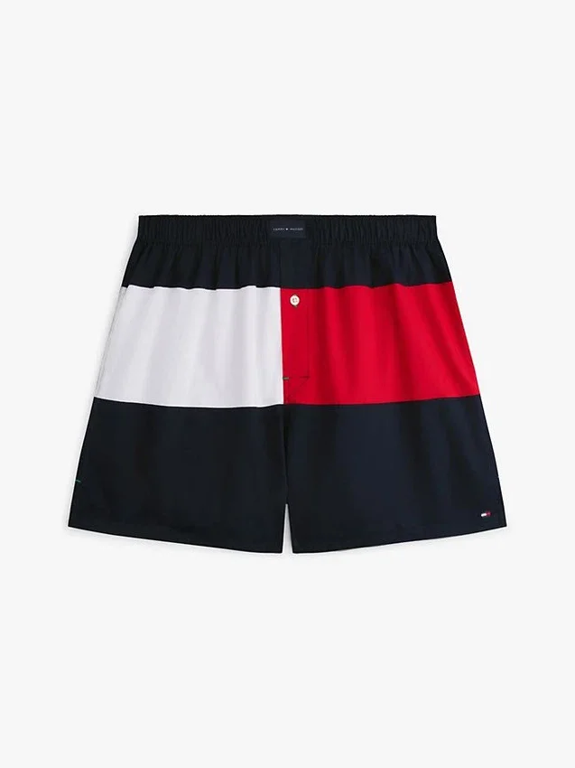 Boxershorts mit Flaggenlogo und Farbblock-Design Boxershorts mit Flaggenlogo und Farbblock-Design