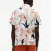 Camp-Hemd aus Leinen mit Blumenmuster in Regular Fit