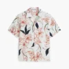 Camp-Hemd aus Leinen mit Blumenmuster in Regular Fit