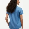 Chambray-Hemd mit Puffärmeln
