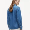 Chambray-Hemd mit Puffärmeln