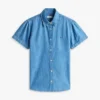 Chambray-Hemd mit Puffärmeln