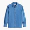 Chambray-Hemd mit Puffärmeln