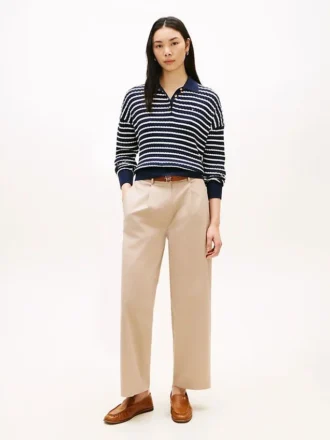 Chino mit Plissee aus Twill