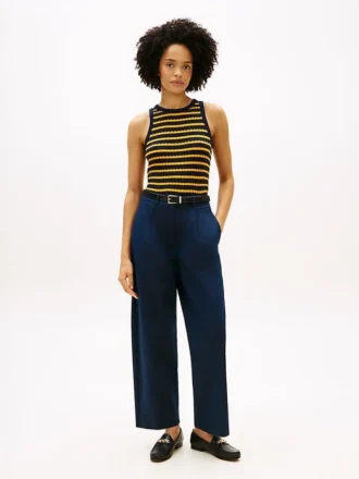 Chino mit Plissee aus Twill