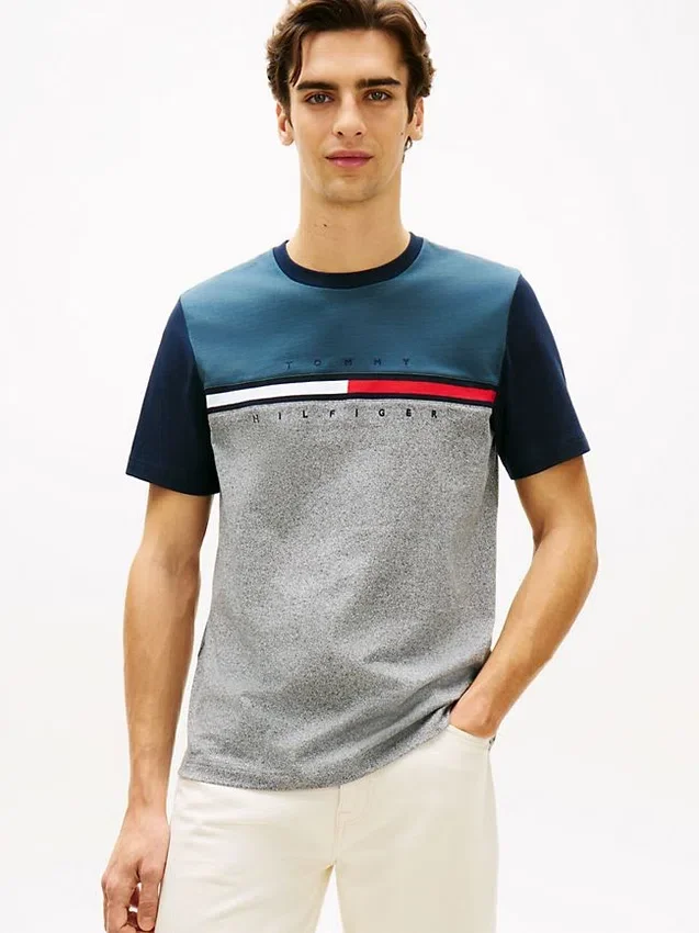 Colorblock Flag Stripe Logo T-Shirt Colorblock Flag Stripe Logo T-Shirt