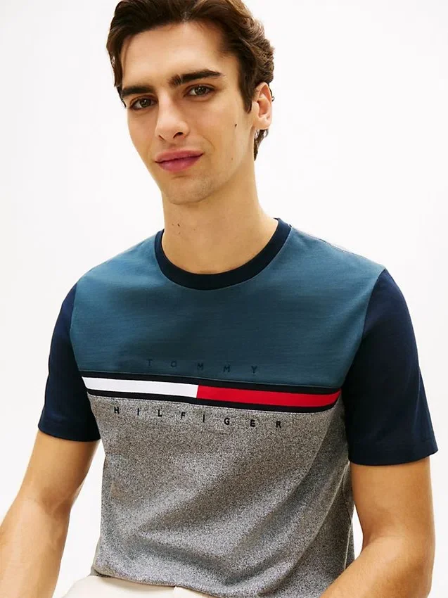 Colorblock Flag Stripe Logo T-Shirt Colorblock Flag Stripe Logo T-Shirt