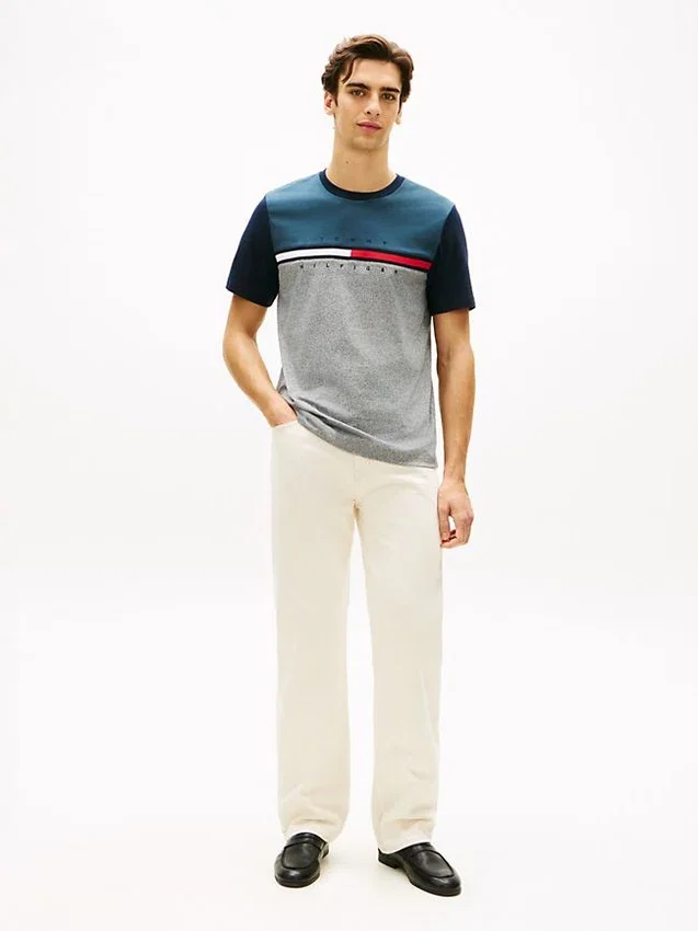 Colorblock Flag Stripe Logo T-Shirt Colorblock Flag Stripe Logo T-Shirt
