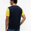 Colorblock-T-Shirt mit Flaggenstreifen-Logo