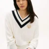 Cricket-Pullover mit Lorbeerblatt-Logo Cricket-Pullover mit Lorbeerblatt-Logo