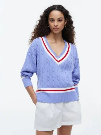 Cricket-Pullover mit Zopfmuster Cricket-Pullover mit Zopfmuster