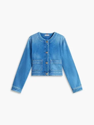 Damenjacke aus Denim mit mittlerer Waschung
