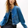 Damenjacke aus Denim mit mittlerer Waschung
