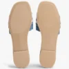 Denim-Slide-Sandale mit Web-Logo Denim-Slide-Sandale mit Web-Logo