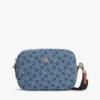 Denim-Umhängetasche mit durchgehendem Flaggenprint