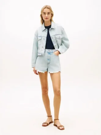Distressed High-Rise Wide Denim Shorts Distressed High-Rise Wide Denim Shorts